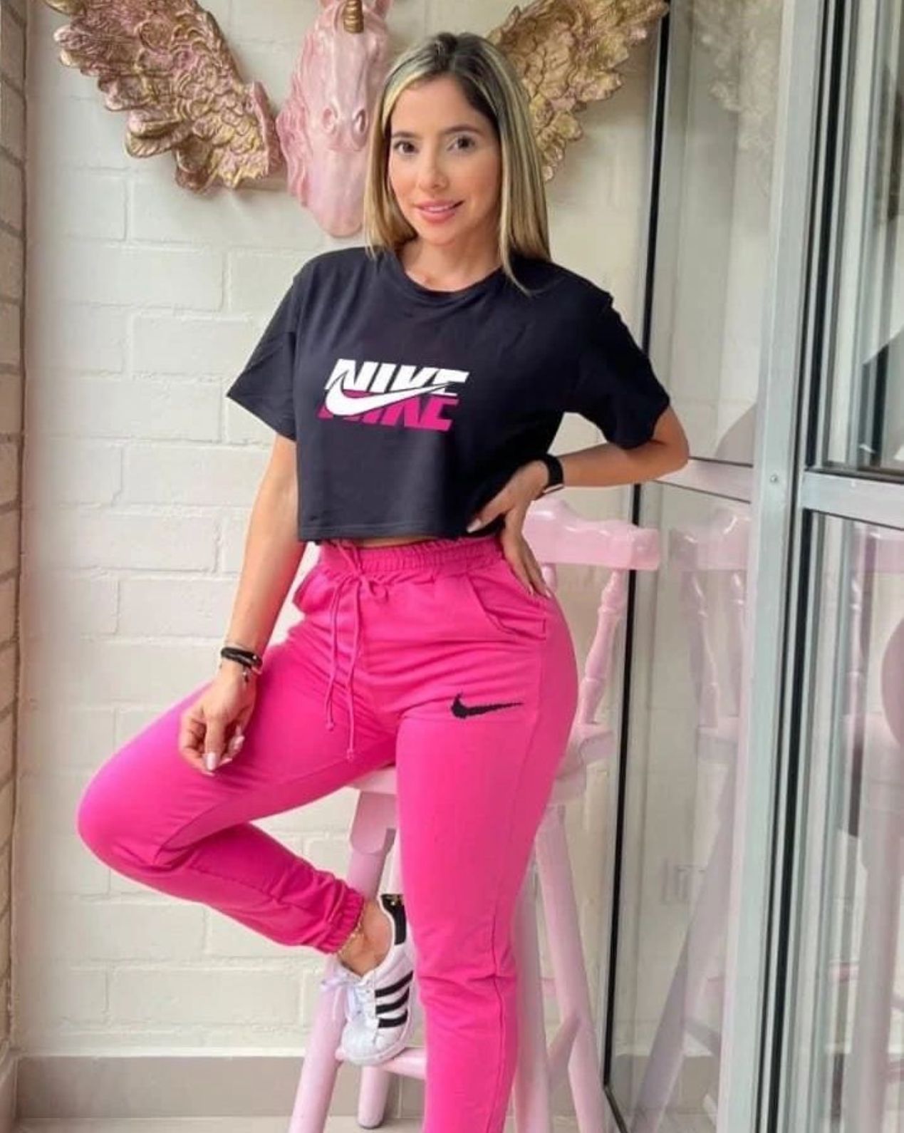 Set pants jogger crop top Nike