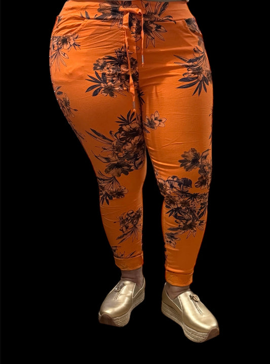 Orange Flowers pants